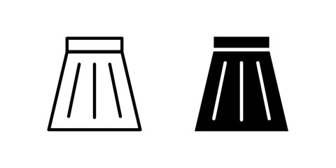 Skirt icon set. Suitable for e-commerce websites, fashion apps, and online shopping platforms. Symbol of women, fashion, style, and garment.
