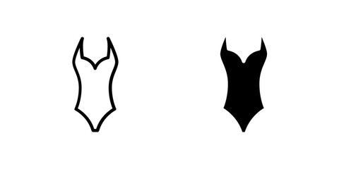 Swimsuit icon set. Suitable for e-commerce websites, fashion apps, and online shopping platforms. Symbol of swimwear, beach, style, and garment.