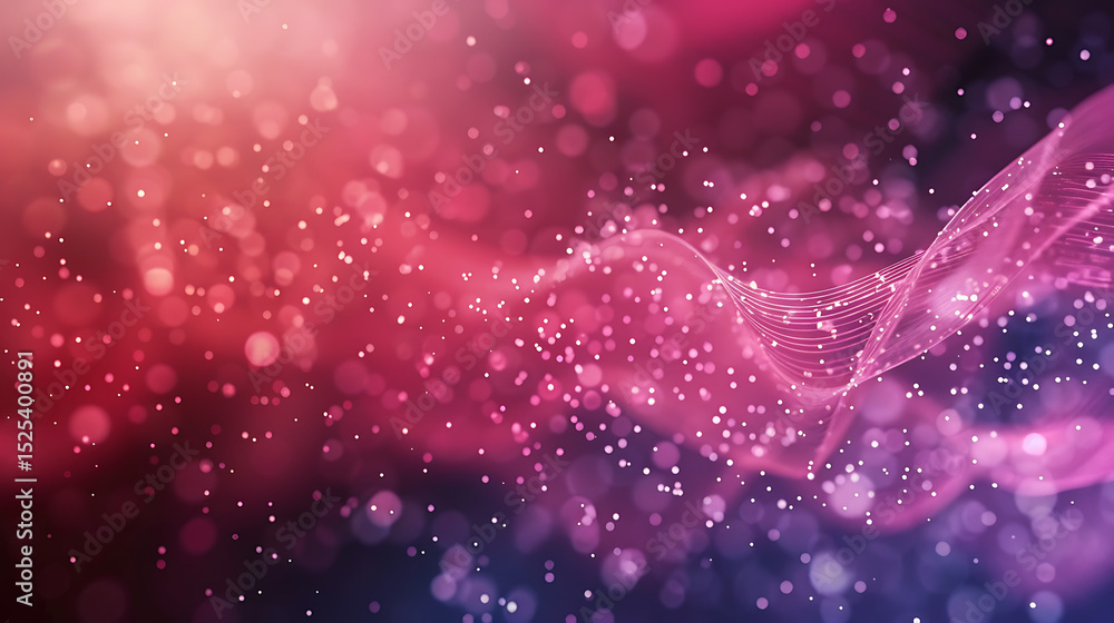 Poster a vibrant abstract background featuring a blend of pink and purple hues with bokeh lights and a flow