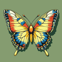 comic book style vector butterfly illustration