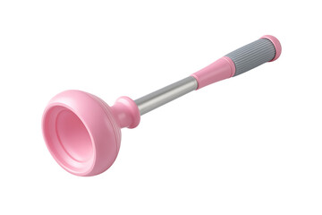 Pink plunger with a gray handle bathroom cleaning tool home cleaning supply