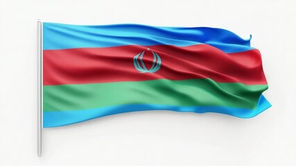 Animated flag of Artsakh waving on a white background representing patriotism and identity