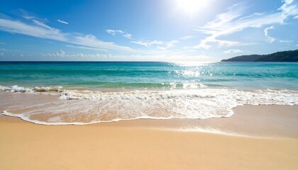 Fototapeta premium Tropical Beach Paradise with Turquoise Water and Golden Sand