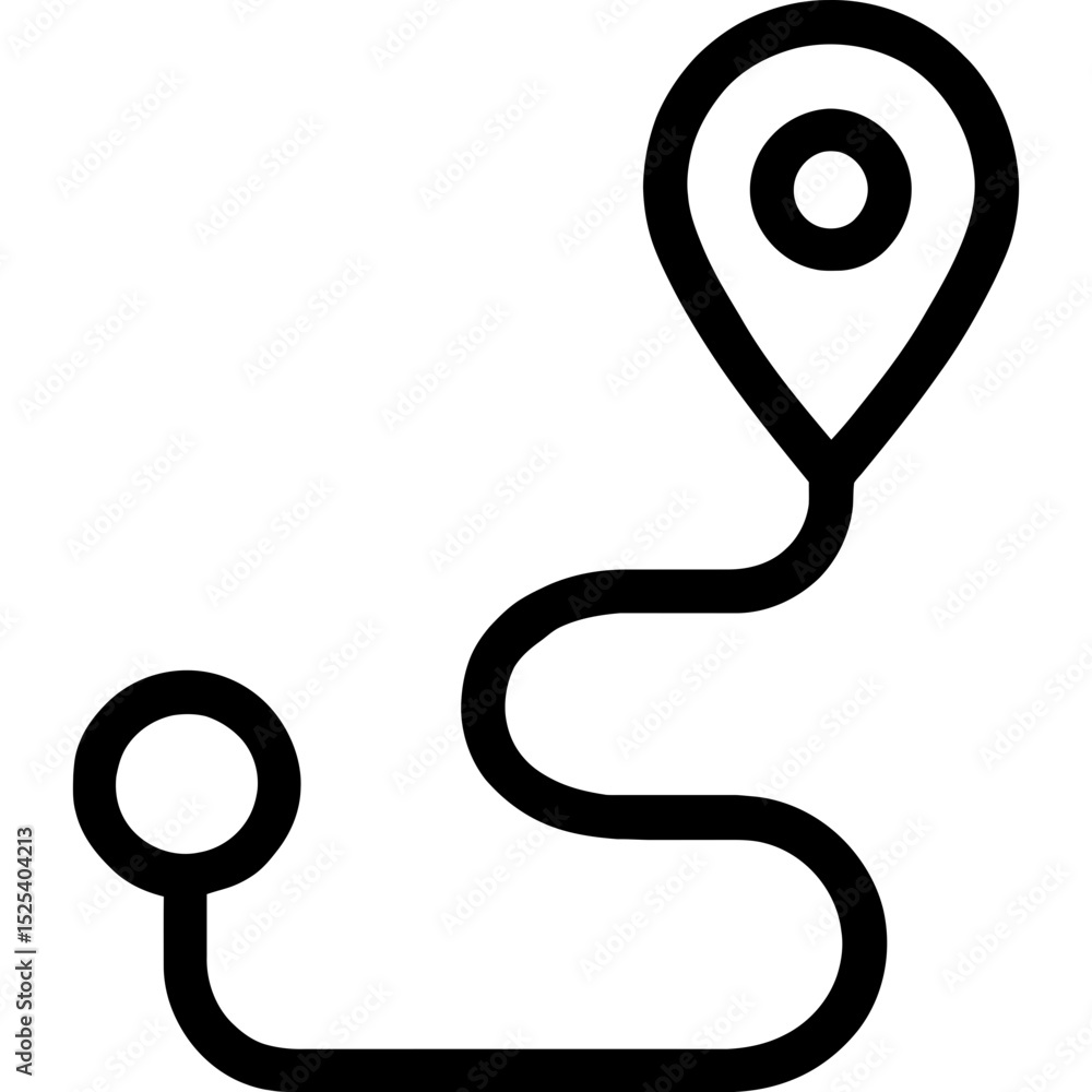 Poster modern curved line path icon design