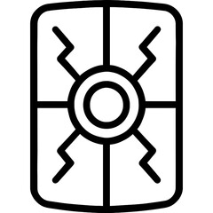 Obraz premium Minimalist outline of Roman scutum shield