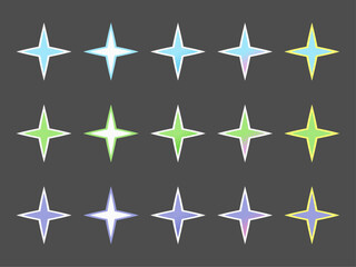 ポップなキラキラのイラスト素材セット