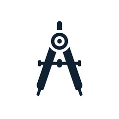 Fototapeta premium The icon of the compass tool is dark in color, minimalistic design