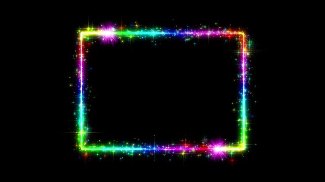 Rainbow colored glitter frame for card decoration (loop compatible)