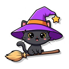 Halloween witch cat