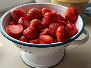 strawberries in a bowl