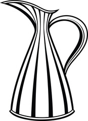 Watering can silhouette, garden tool icon, plant care vector, black gardening graphic, minimal outdoor design