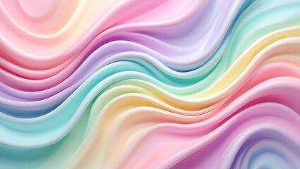 Obraz premium Pastel rainbow background abstract art texture colorful wave design gradient smooth soft fluid motion bright