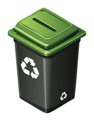 Dark Green Recycling Bin with Slot