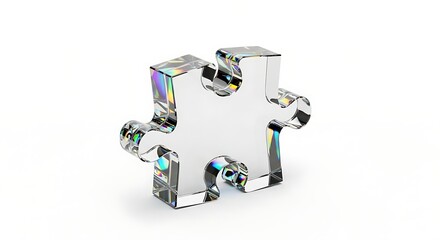 Puzzle piece jigsaw connection solution strategy teamwork business concept clear puzzle transparent piece