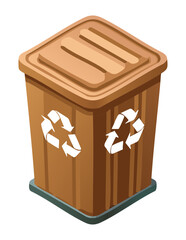 Darker Brown Recycling Bin Waste