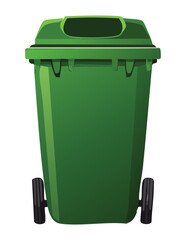 Tall Green Outdoor Recycling Container