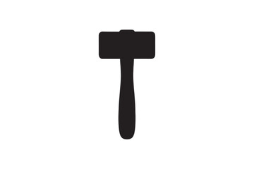 Mallet silhouette on white background.01