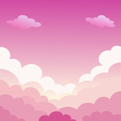 pink background with clouds
