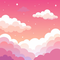 seamless pattern with pink clouds