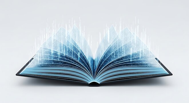 Open book knowledge learning education study reading textbook literature information technology digital data - Powered by Adobe