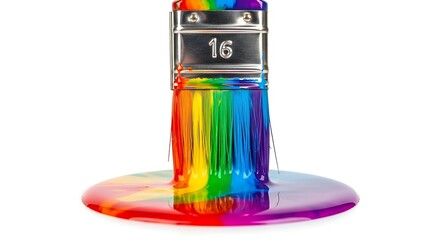 Rainbow paint brush colorful art artistic design creative bright vibrant painting color spectrum dripping