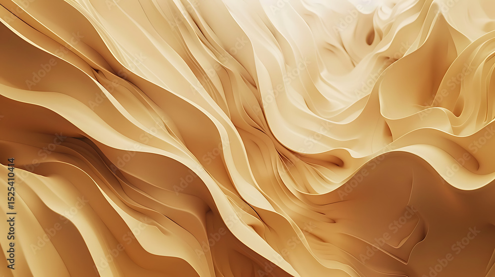 Poster abstract beige waves create a smooth and flowing background, perfect for adding a touch of elegance 