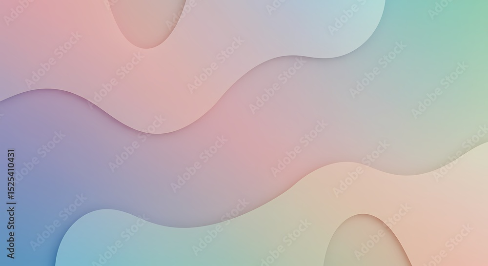 Aufkleber abstract pastel wave background soft gradient color design