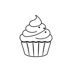 vector illustration of a cupcake