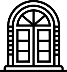 Window vector line art icon ,black and white , white background 