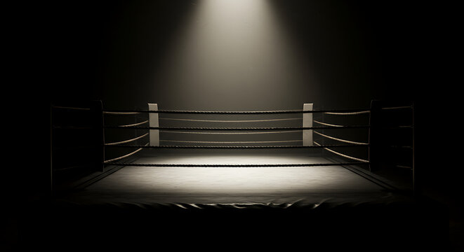 boxing field with lights