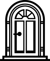 Window vector line art icon ,black and white , white background 
