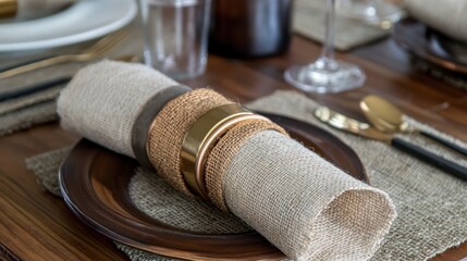 Rustic Elegance: Table Setting Detail