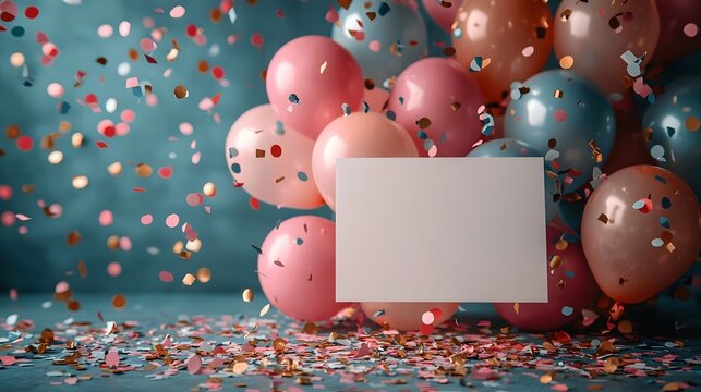 Blank white gift card surrounded by farewell