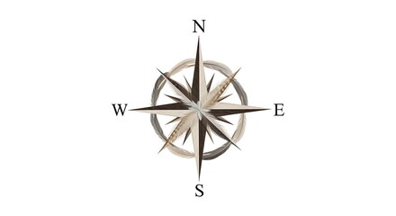 Compass rose navigation north south east west direction guide orientation travel map nautical tool wind rose © Luxaa