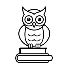 owl with book vector on white background