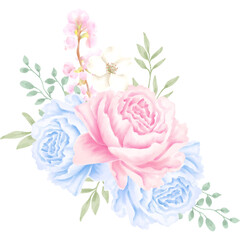 Watercolor Floral Bouquet Illustration 