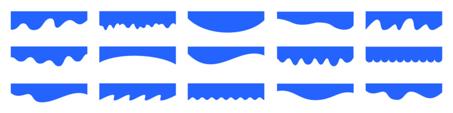 Border shape wave design, dividers shapes, frame template curve collection