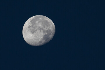 Close up of a full moon above the night skies of Sri Lanka.
