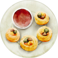 watercolor pani puri