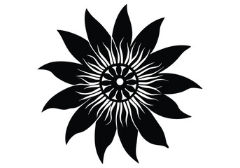 passion flower silhouette   intricate   exotic 