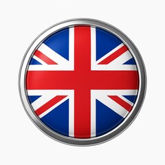 Obraz premium Button with the image of the flag of the United Kingdom.
