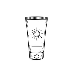 Sunscreen tube for skincare and sun protection illustration