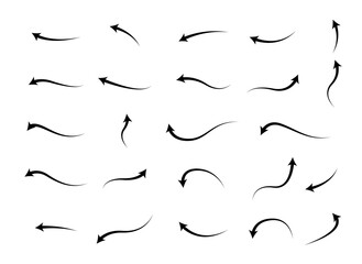 Set of Doodles Art of Arrow Shapes - Different Shapes of Arrows
