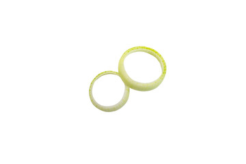 Two Fresh Onion Rings White Minimal Food Background