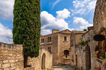 A street in the beautiful village of Les Baux de Provence, in Provence, France