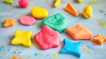 Colorful Play-Doh Shapes on a Table
