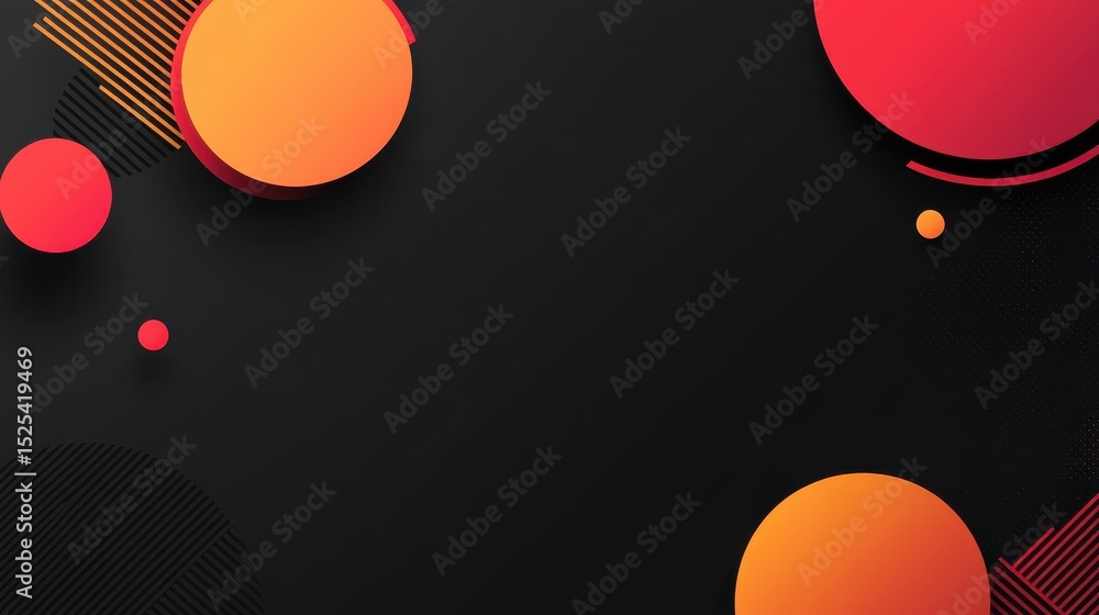 Poster minimalist abstract elements on black background with copy space for design. ideal for modern banner
