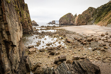 view on rocky shores in northern spain, Saint Jacques Pilgrimage
