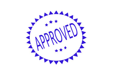 Approved Stamp in Blue | Seal of Approval for Quality, Compliance, and Verification,handmade