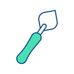 Spatula icon. Construction tool. Color vector instrument illustration